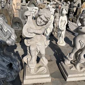 Estatua de Granito de Bebé Fabricada a Medida, Estatua de Ángel de Piedra para Jardín - Product Image 3