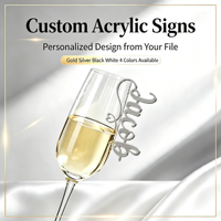 Étiquette nominative personnalisée en acrylique 3D pour verre à vin, carte de nom minimaliste pour verre à boisson, breloque décorative multicolore personnalisée pour mariage et fête