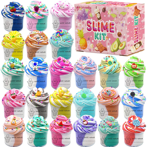 Dual Color Butter <b>Slime</b>, Custom Mixed Color, Super Soft Non-Sticky Premade, Sensory <b>Toys</b> for Kids 8-12, Holiday & Party Gift - Product Image 1
