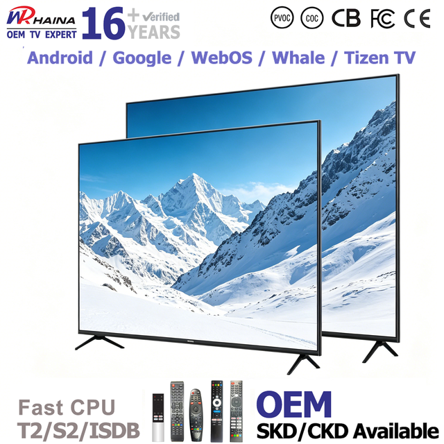 HAINA Wholesale 65 Inch OLED Smart TV 4K Ultra HD HDR Frameless 65" bluetooth Android 14 Android 15 Television Smart Tvs