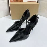 Nouvelles sandales d'été pointues de haute qualité pour femmes, sexy, imprimé léopard, talons hauts fins, chaussons de banquet pour femmes