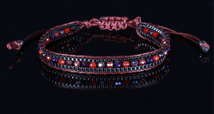 Bracelet bohème fait main en perles de pierre naturelle et de verre, bijoux tressés en cordon pour <span class=keywords><strong>femme</strong></span>, artisanat DIY, macramé réglable - Product Image 2