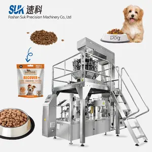Pesage automatique Pet Chien Chat Snack Alimentaire Doypack Pochette Sac Multi-Fonction Automatique Joint De Remplissage Machine D'emballage