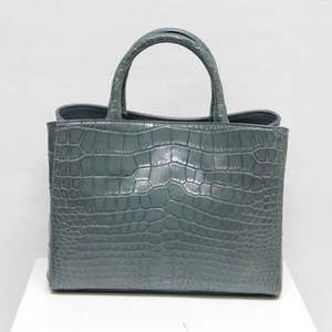 Women's Genuine Leather Luxury Crocodile Texture Tote <b>Bag</b> Handles Open Top Casual Black Alligator Pattern <b>Large</b> Capacity Daily - Product Image 3