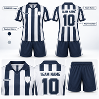 Ensemble de maillots de football rayés classiques personnalisés pour la maison, uniforme d'équipe de football entièrement sublimé, club OEM