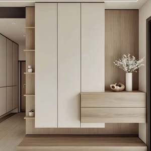 Dressing sur mesure de style européen moderne pour appartements et villas, réglable pour une utilisation hôtelière, panneau en contreplaqué, bois - Product Image 1