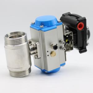 Válvula de Bola Sanitaria de 2 Pulgadas de Acero Inoxidable 304 con Aislamiento de Aluminio y Rosca Neumática, con Caja de Señalización - Product Image 3