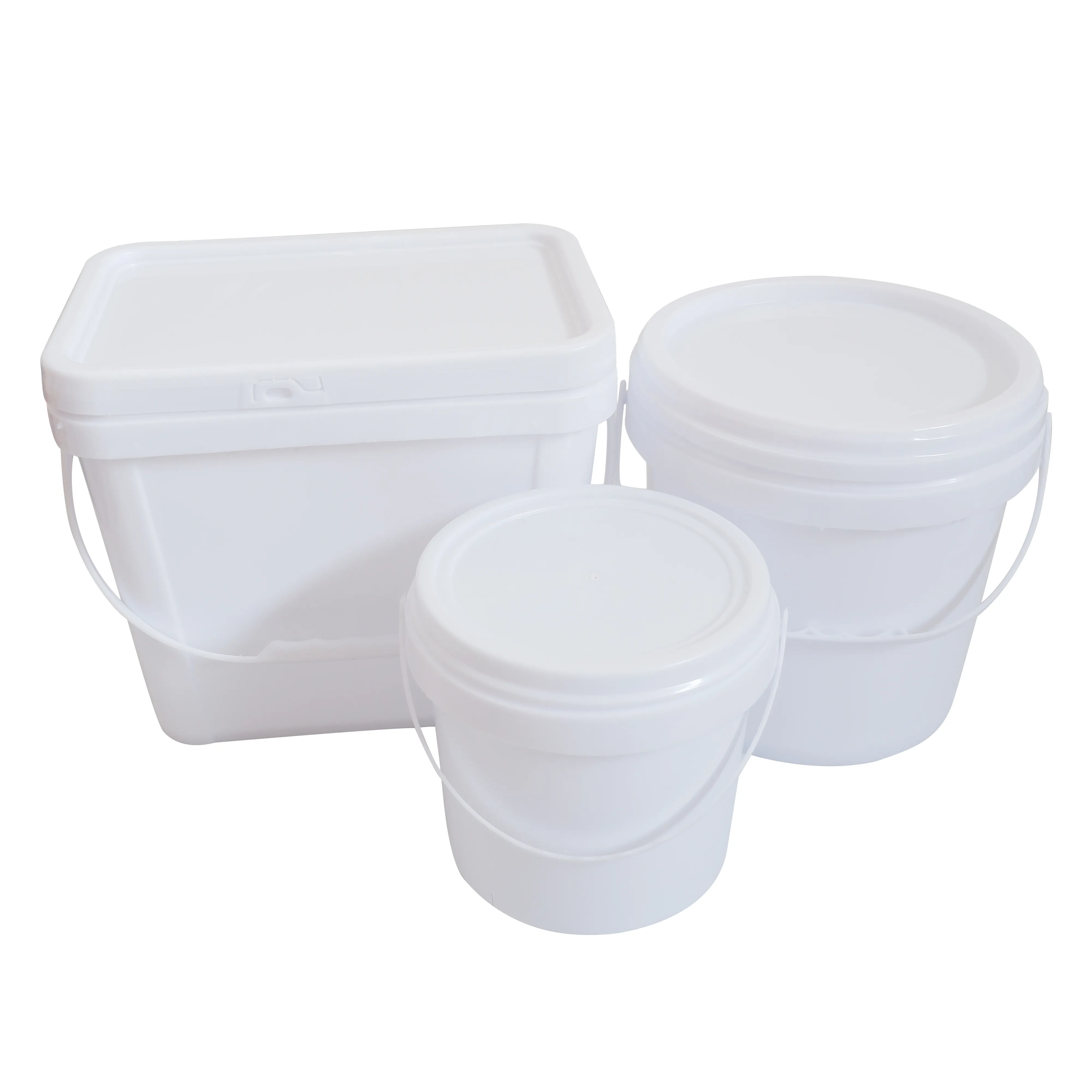 White 500ml 1L 2L 3L 4L 5L 10L 18L 20L 25L 30L Plastic Bucket With Handle And Lid