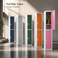 Casier en acier à 2 portes de couleur personnalisée pour vestiaire scolaire, casier à vêtements en métal, armoire de rangement professionnelle pour salle de sport