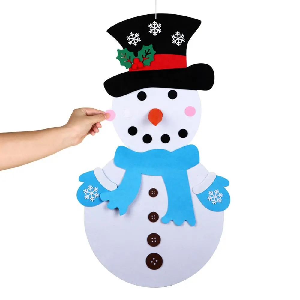 OurWarm Christmas Party Felt Craft Tree Snowman Toddler Sticker Ornament Kids Toys Gifts Xmas Party New Year Decoration 2019