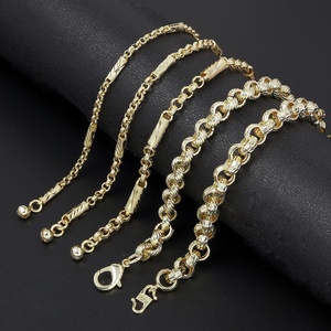 Jxx Wholesale Custom Jewelry for Women 14K Gold Plated Bracelet for Women Belcher Chain <b>Men</b> - Product Image 1