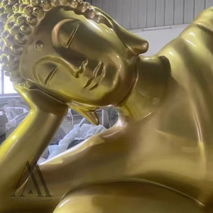 Statue de <span class=keywords><strong>Bouddha</strong></span> dorée de grande taille de 4,7 m, projets culturels religieux de temple, paysage, sculpture de <span class=keywords><strong>Bouddha</strong></span> allongé en fibre de verre surdimensionnée - Product Image 3