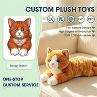 Peluche réaliste de chat orange doux, jouet en peluche couché pour la décoration de la maison et cadeau d'anniversaire pour enfants
