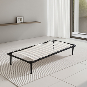 Cadre de lit simple en acier avec <span class=keywords><strong>sommier</strong></span> <span class=keywords><strong>à</strong></span> <span class=keywords><strong>lattes</strong></span>, sans <span class=keywords><strong>sommier</strong></span> <span class=keywords><strong>à</strong></span> ressorts, facile <span class=keywords><strong>à</strong></span> nettoyer, faible entretien - Product Image 4