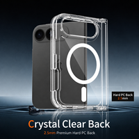 Étui de téléphone magnétique robuste ATB de haute qualité 18 Duo Fold, 2,5 mm, anti-jaunissement, antichoc, transparent comme du cristal pour iPhone Duo