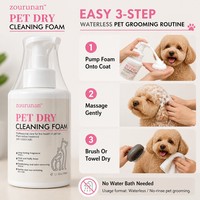 ZouRunAn Schiuma Detergente a Secco per Animali Domestici 500ml 17.59oz con Tappo Protettivo, Estratto Vegetale Delicato Non Irritante, Vendita all'Ingrosso