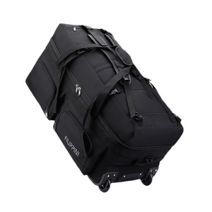 Unisex Polyester large capacity folding travel <b>wheel</b> bag <b>backpack</b> unisex cross body shoulder multi functional luggage bag - Product Image 2