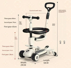 <span class=keywords><strong>Trottinette</strong></span> 5 en 1 pour enfants avec roues lumineuses LED et plateau pliable, <span class=keywords><strong>trottinette</strong></span> à pousser pour enfants avec poignée - Product Image 5