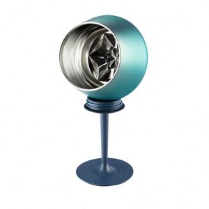 Copas de Vino Personalizadas con Logotipo, de Acero Inoxidable de 14 oz, con Base de Cristal, en Verde, Blanco y Dorado, Aisladas, Desmontables, Ecológicas y Aptas para Microondas - Product Image 3