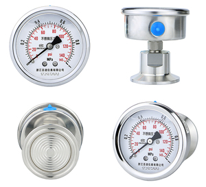 Chất lượng tốt nhất đo áp suất chính xác Đơn vị 2.5% gas áp kế đầy đủ SS hoành đo áp suất không khí - Product Image 2