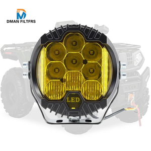 ไฟทำงาน <span class=keywords><strong>LED</strong></span> แบบใหม่สองสี ขนาด 5/7/9 นิ้ว สำหรับรถยนต์และรถจักรยานยนต์ ไฟหน้าทรงกลมติดกันชนหน้า พร้อมไฟ <span class=keywords><strong>LED</strong></span> สีแดง - Product Image 2