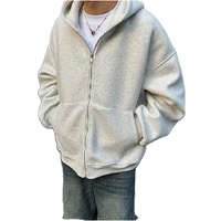 Sweat à capuche surdimensionné unisexe de haute qualité en coton doux Streetwear personnalisé Boxy Sweat à capuche avec sac à dos zippé