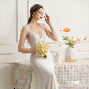 Plus Size Lace Fabric Mermaid <strong>Wedding</strong> <strong>Dress</strong> Thin Strap Embroidery Sweep <strong>Long</strong> Train Women <strong>Wedding</strong> Guest <strong>Dresses</strong>