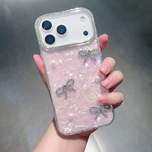 Custodia per telefono di lusso con diamanti e lamina d'<span class=keywords><strong>oro</strong></span>, motivo a conchiglia IMD, per <span class=keywords><strong>iPhone</strong></span> 17 16 <span class=keywords><strong>Pro</strong></span> <span class=keywords><strong>Max</strong></span> 15 14, protezione completa, cover alla moda - Product Image 4