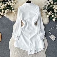 Robes Blazer Courtes Élégantes Haut de Gamme pour Femmes Blanches et Noires, Nouvelle Collection Printemps-Automne