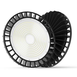 Aluminum Construction Industrial 3-Way Power Selectable UFO <b>LED</b> High Bay 240W Microwave Sensor Ready DLC UL - Product Image 1