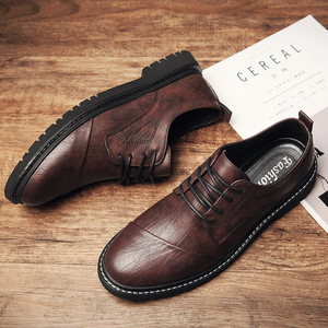Men's Genuine Leather Oxfords Round Toe Lace-Up Dress Shoes Anti-Slip Rubber Outsole All Seasons Office Career Wear - Product Image 4
