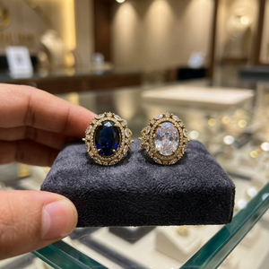 Luxury Oval Halo Statement <b>Ring</b> for Women | Gold Plated <b>Adjustable</b> Cocktail <b>Ring</b> | Cubic Zirconia Engagement Party Fashion Jewel - Product Image 2