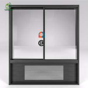 Topbright Design moderne hôtel américain fenêtres coulissantes cadre en aluminium PTAC avec frein thermique en verre persiennes à ouverture horizontale - Product Image 2
