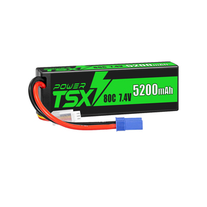 TSX Power 7.4V 80C 5200mAh 2S RC Lipo Batterij Harde Kist Met EC5 Stekker voor 1/8 1/10 RC Voertuigen RC Auto Truck Tank X-Maxx Buggy - Product Image 2