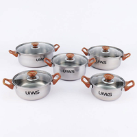 Ensemble de casseroles en acier inoxydable, ensemble de casseroles et poêles de cuisine, ensemble de 10 pièces, batterie de cuisine avec casseroles en inox