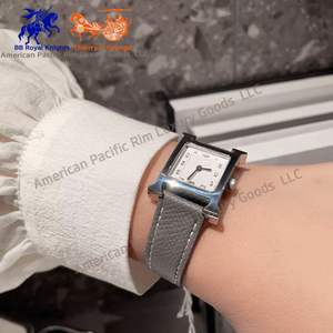 Reloj Cuadrado Analógico de Lujo para Mujer, Marca H 2025, Correa de Cuero Pequeña, Esfera de Cristal, Estilo Simple, Movimiento de Cuarzo - Product Image 4