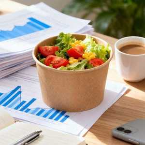 Tazón de Sopa de Papel Kraft de 16 oz, Resistente al Agua y al Calor, Desechable, para Sopa Caliente, Bocadillos y Entrega a Domicilio en Restaurantes - Product Image 5