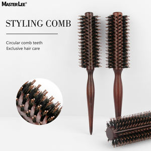 Peine de madera a buen precio, tres modelos, cerdas de jabalí, punta redonda, dientes de nailon, cola, pelo seco, cepillos redondos de madera - Product Image 5