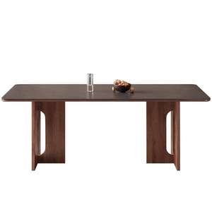 Table à manger carrée de luxe de style moderne du milieu du siècle, avec plateau en bois massif imperméable et pieds robustes, pour la maison et l'hôtellerie - Product Image 6