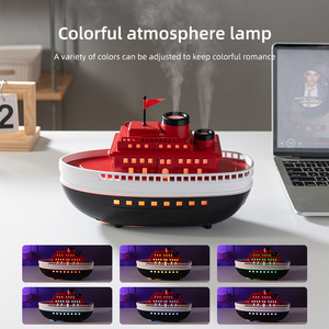 OEM Custom Modern Boat Ultrasonic Cool <b>Mist</b> Air <b>Humidifier</b> with Timer LED Light Essential Oil Diffuser - Product Image 4