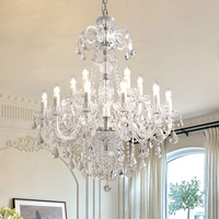 Lustre moderne en verre cristal avec bras suspendus pour salon, chambre, hôtel, maison, éclairage décoratif intérieur