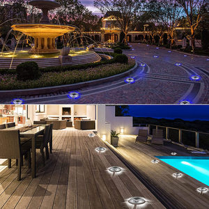 Aluminio IP67 Durable Solar Deck Light Impermeable Decoración al aire libre <span class=keywords><strong>para</strong></span> jardín patio trasero Acera Marker Dock light - Product Image 3