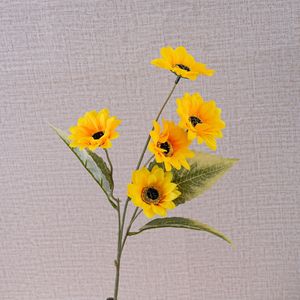 ดอกทานตะวันประดิษฐ์สีเหลือง ก้านเดี่ยว สำหรับตกแต่งงานแต่งงานและบ้าน - Product Image 3