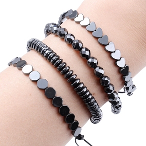 Thời Trang Mới Người Đàn Ông Của Vòng Đeo Tay Tình Yêu Mũi Tên & Bóng Hình Dạng Màu Đen Hematit Chữa Bệnh Hạt Cho Trọng Lượng Giảm Cân Hiệu Quả Sức Khỏe Đồ Trang Sức Quà Tặng - Product Image 1