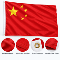 Drapeau national chinois d'extérieur en polyester durable avec œillets pour bâtiment, école, défilé, exposition