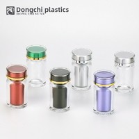 Flacon d'emballage pour capsules de médicaments et compléments alimentaires en acrylique de qualité alimentaire de 40 ml avec bouchon à vis double couche, en stock chez les fabricants