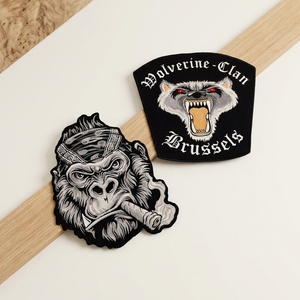 Patchs en feutre non tissé personnalisés avec logo brodé, thermocollants, à crochets et boucles, <span class=keywords><strong>pour</strong></span> vêtements, sacs, casquettes, avec bords thermocoupés - Product Image 2