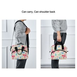 Sac à déjeuner papillon aquarelle rêveuse 10L, sac isotherme avec bandoulière, imprimé floral pastel, style tendance - Product Image 6