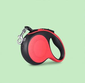 Correa Retráctil de Lujo para Perro de 5 Metros, Personalizada, en Rojo/Negro, Doble Tono, Resistente, con Luz LED, Liberación Rápida y Bolsa para Excrementos - Product Image 1