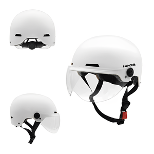 Thiết kế mới 4 lỗ thông hơi điện Scooter Mũ bảo hiểm với Visor trượt băng xe đạp Mũ bảo hiểm người lớn đi xe đạp nửa Visor cho mũ bảo hiểm - Product Image 1